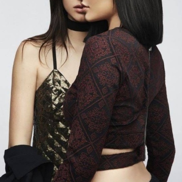 Kendall & Kylie Tops - Kendall & Kylie Embriodered Cross Crop Top